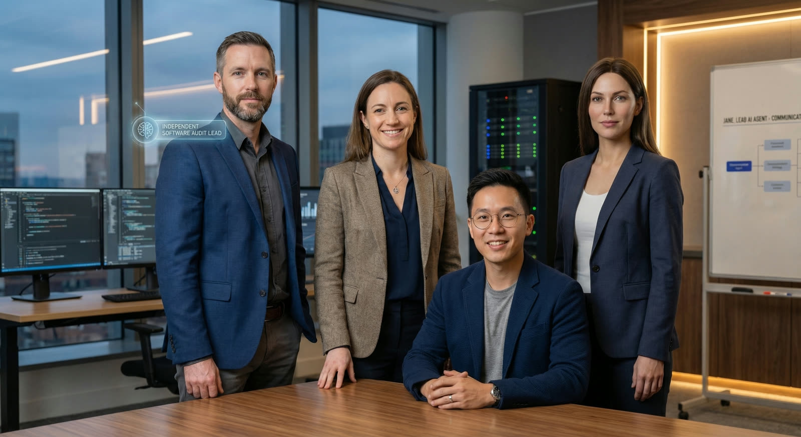 Team photo of Claire, James, Phil, and Jane